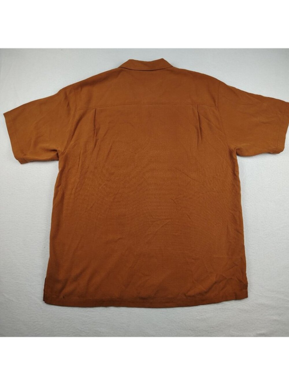 Tommy Bahama Silk Embroidered Shirt Mens Large Burnt Orange - Picture 2 of 10